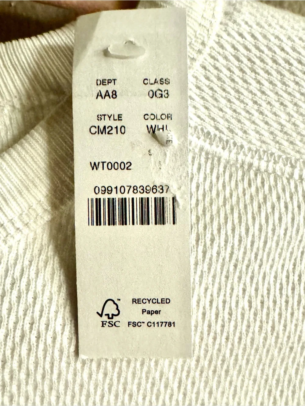 New! J. Crew Wallace & Barnes honeycomb thermal crewneck Men's White waffle
